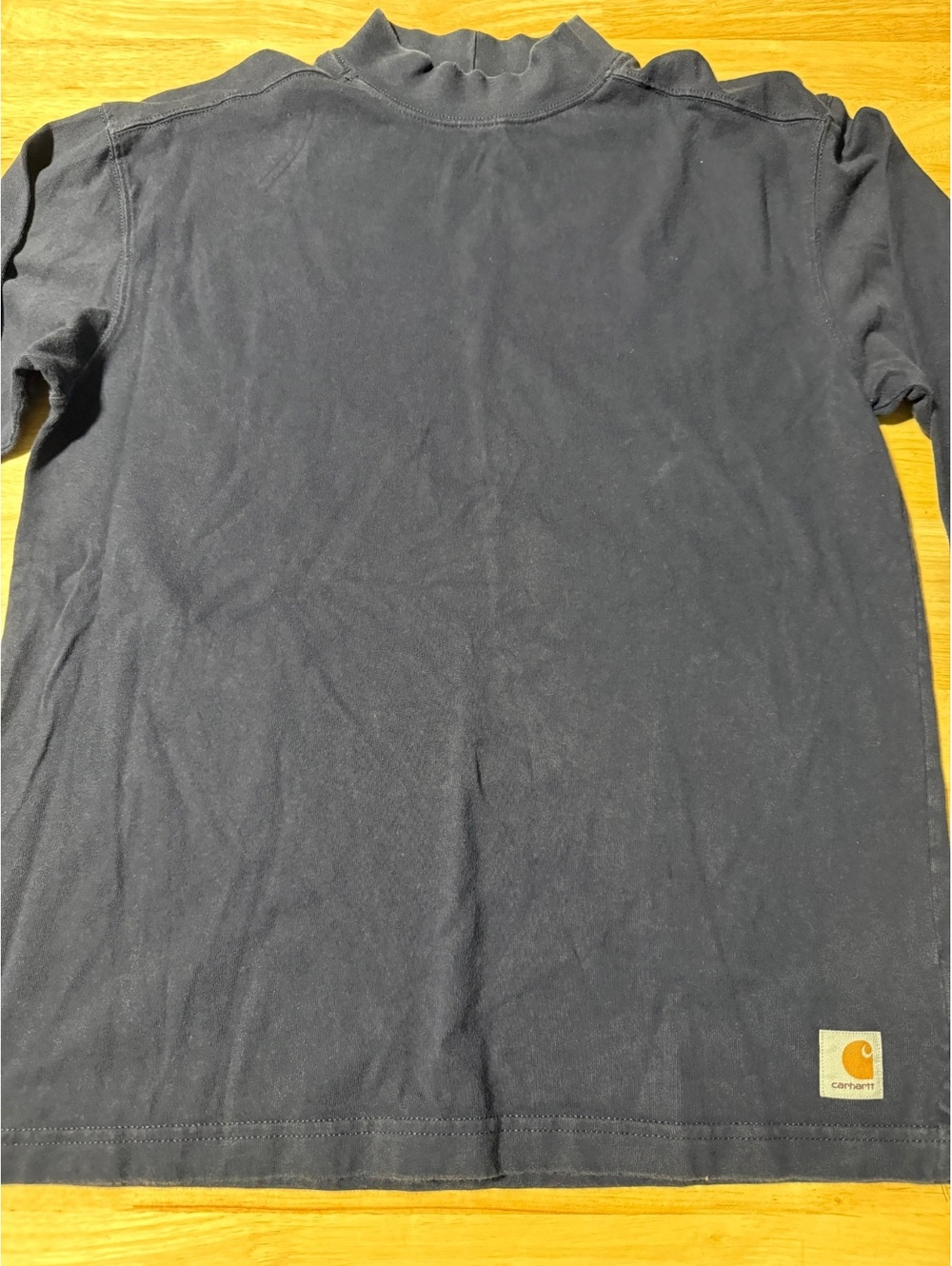 Carhartt Men’s Large Navy Blue Cotton Mock Neck Long Sleeve Shirt
